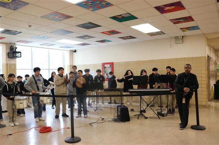 BMS Band and Drumline ready for our visitors